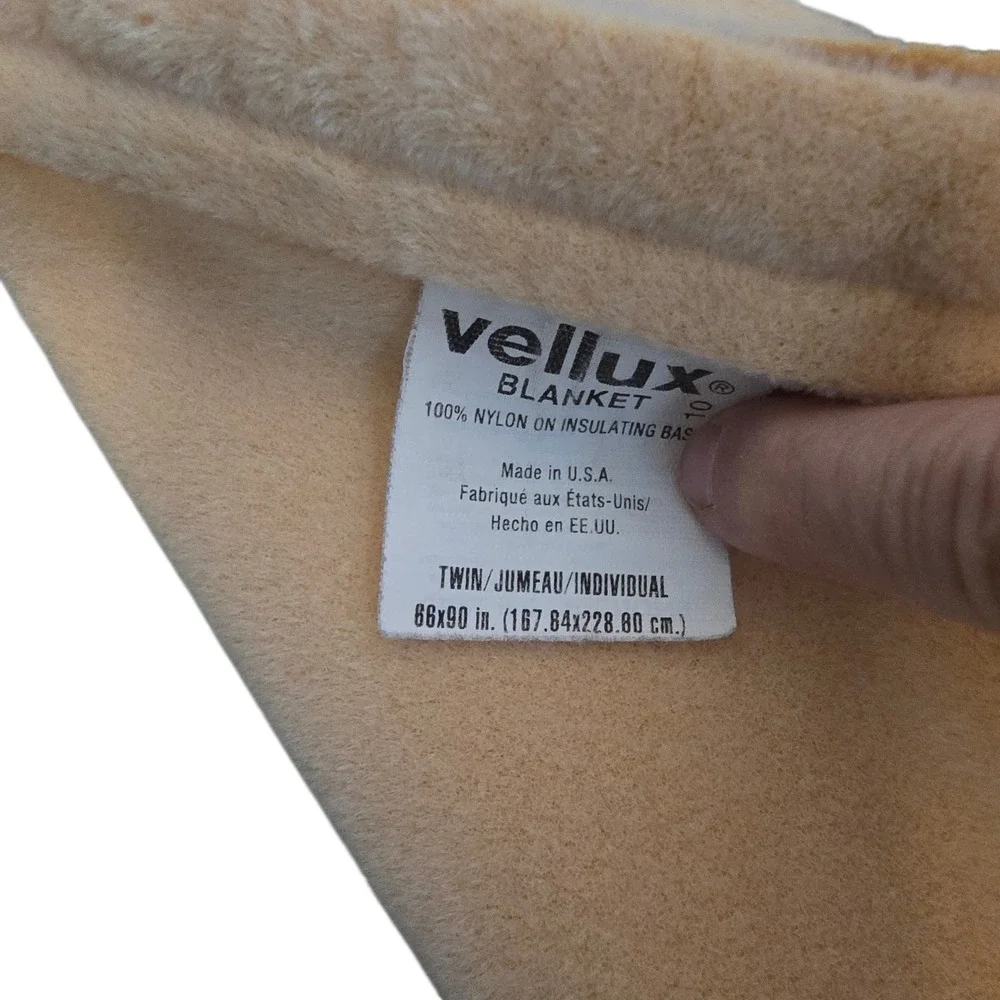 Vellux Original Twin Blanket Tan Beige 66x90 Nylon Insulating Made in USA Plush